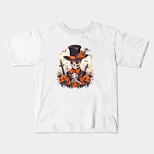 Halloween Skull Terror Kids T-Shirt